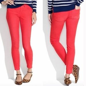 MADEWELL coral color pop skinny ankle jegging jeans size 0